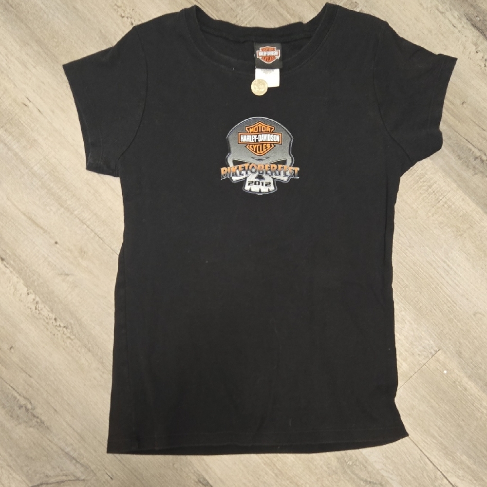 Women's Harley-Davidson Black Short Sleeve Tee with Emblem 2012 Daytona